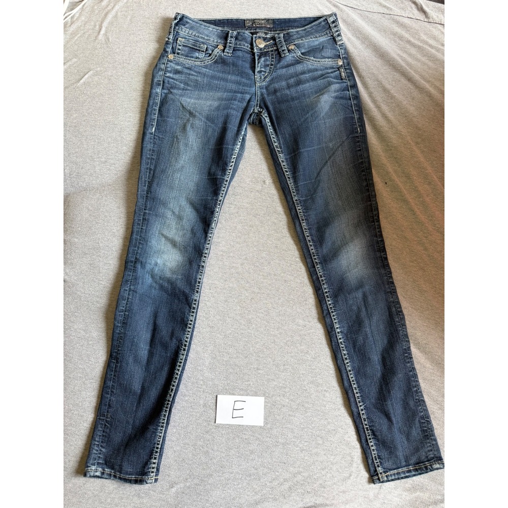 Silver Jeans Co Aiko Skinny Jeans Y2K Western Dark Wash Blue W27 L31
